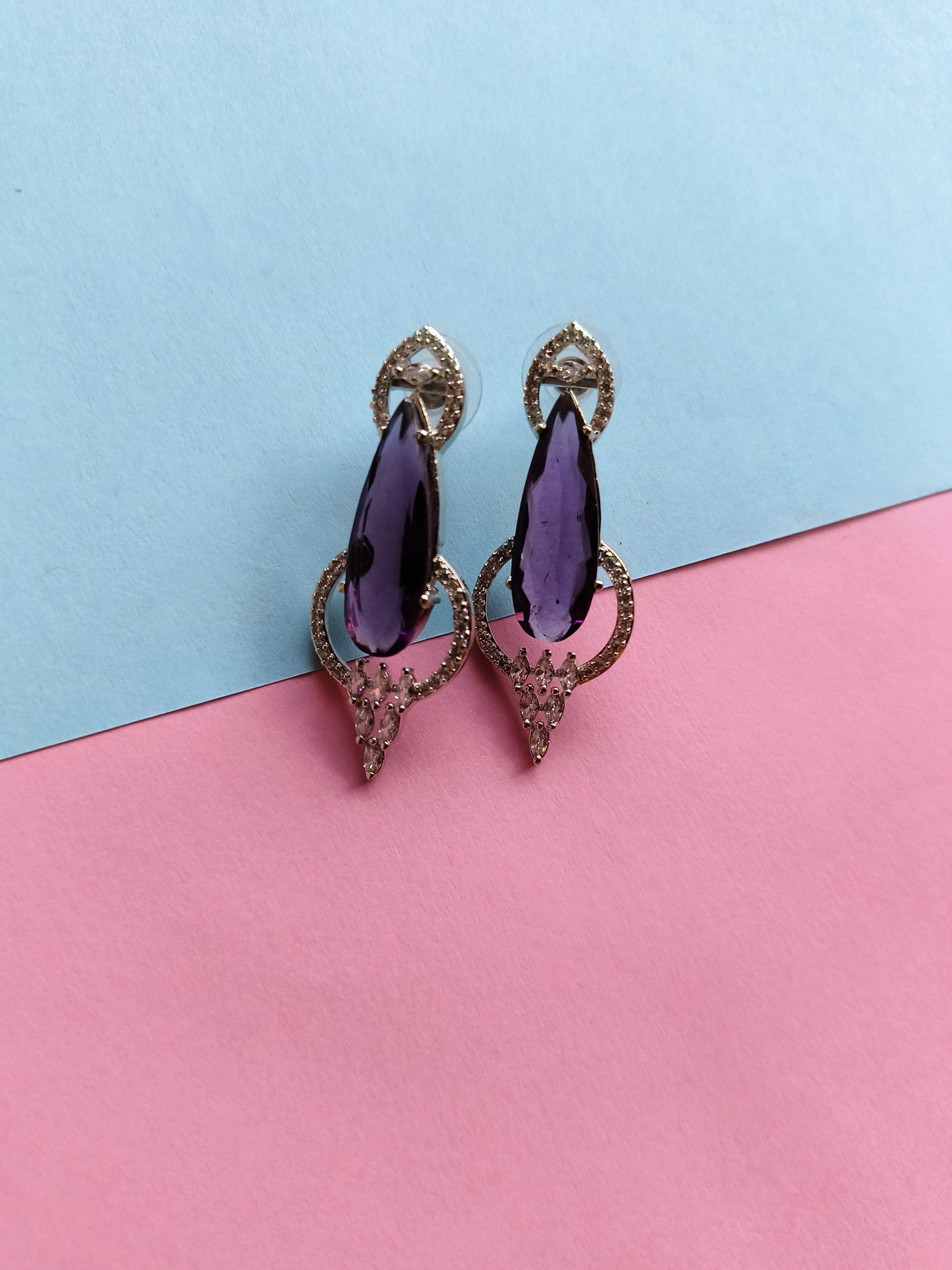 Divine Dreamy purple Zirconia Earing