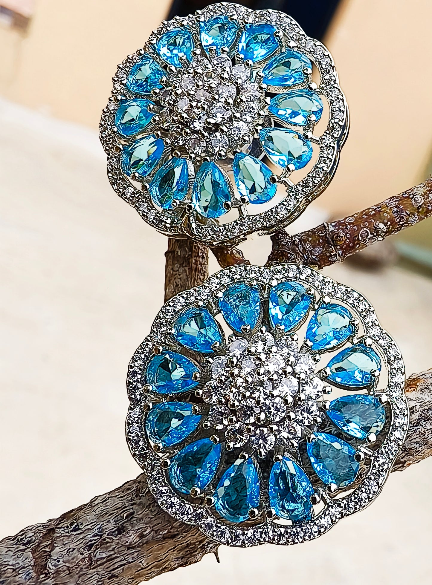 Sikha sky blue zirconia studs