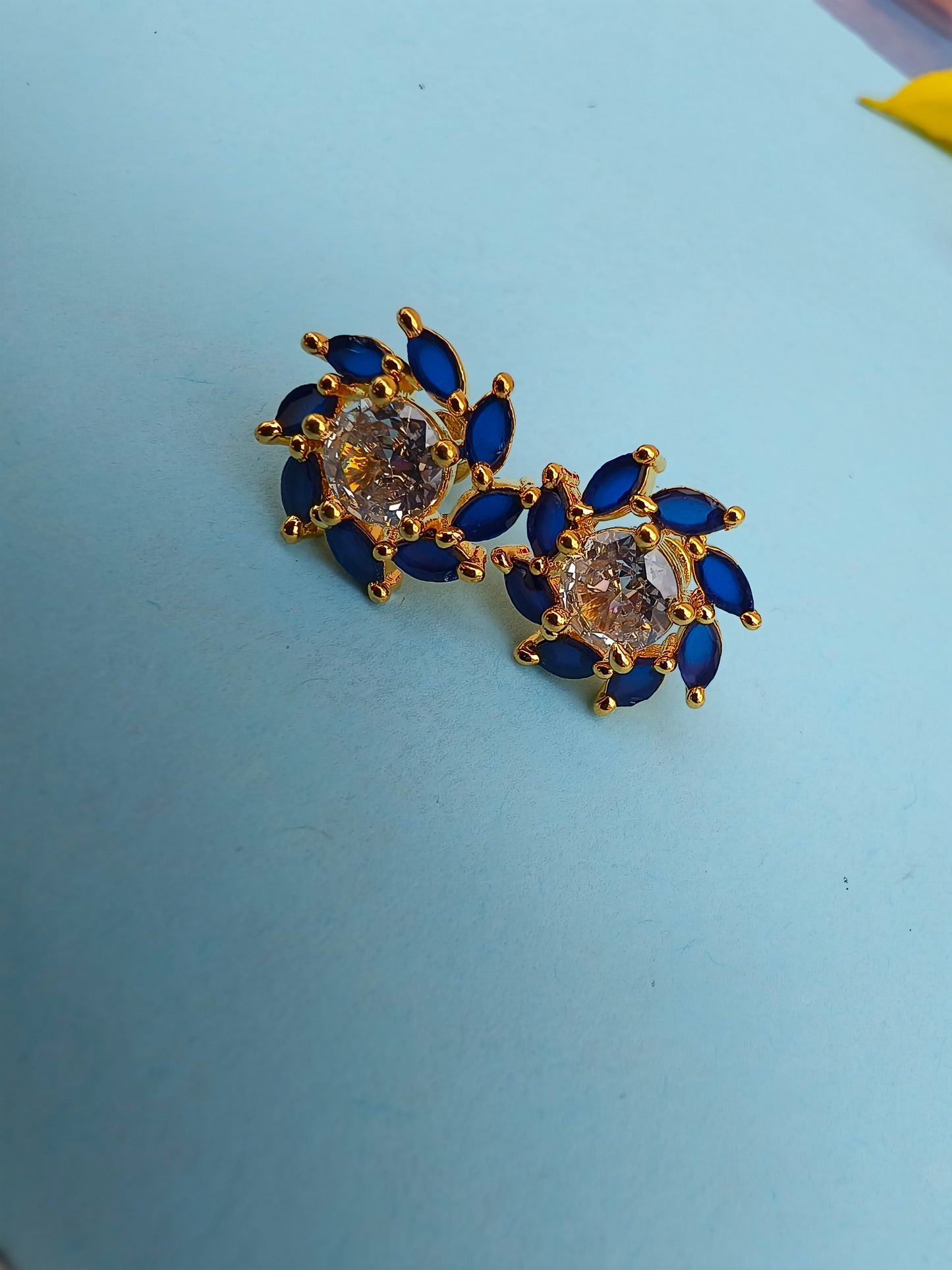Blue Bloom Zirconia Studs