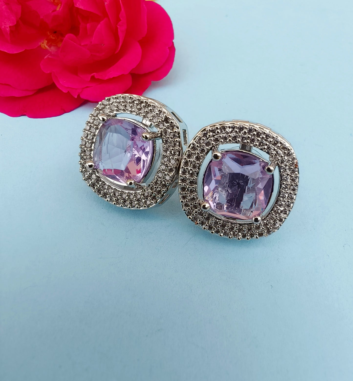 Lavender mini zirconia Studs
