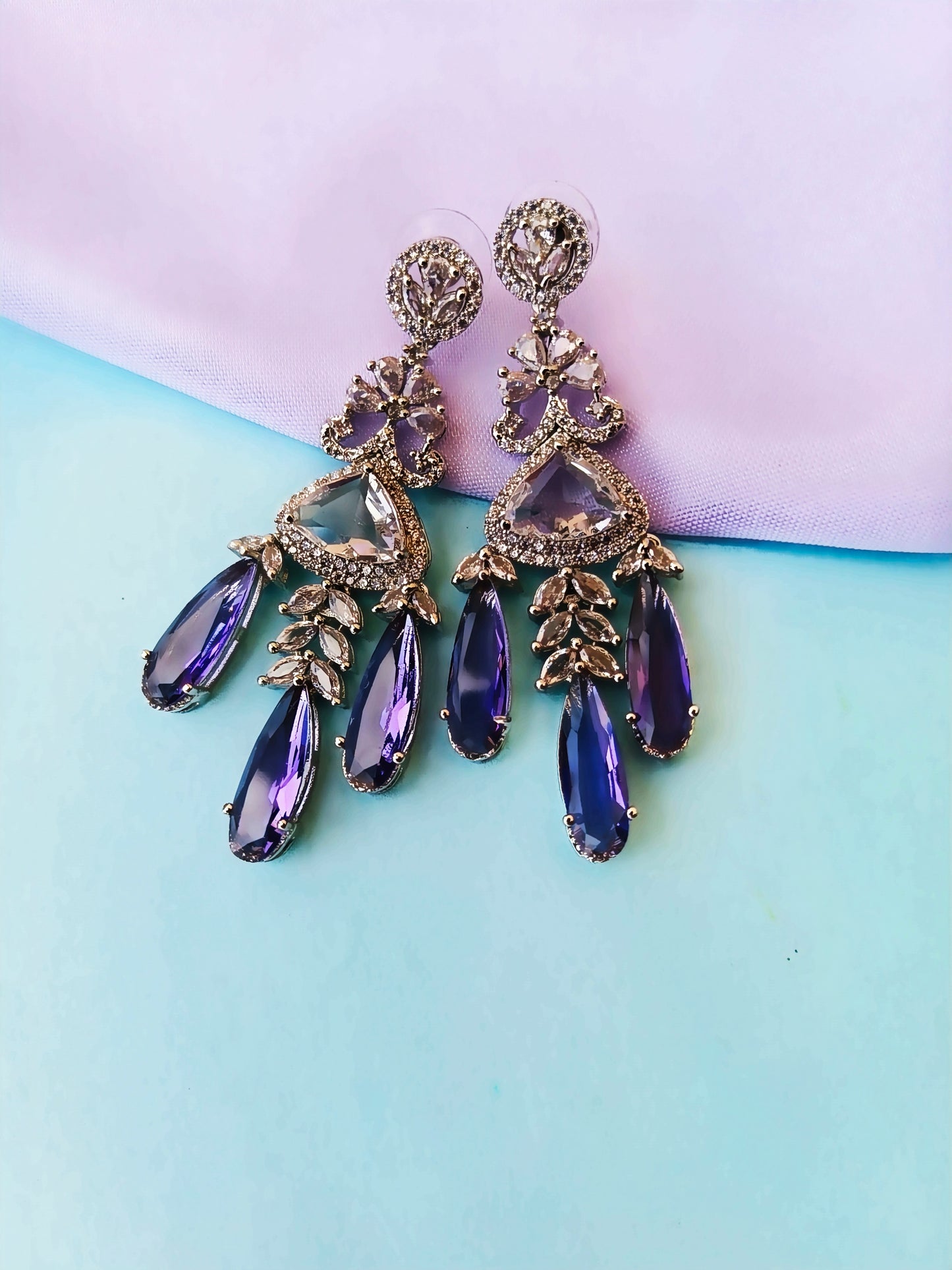 Moonlit Purple Zirconia Earing