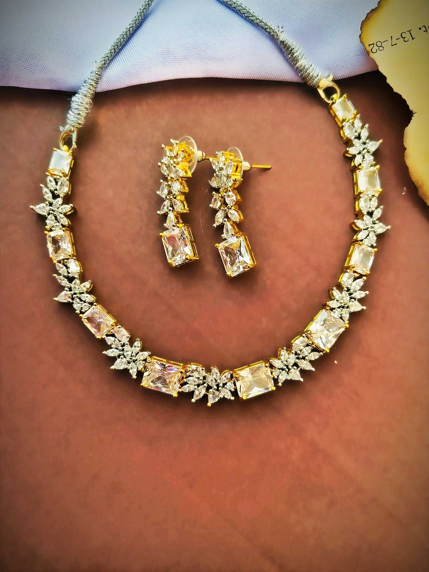 Golden Galaxy Zirconia Necklace set