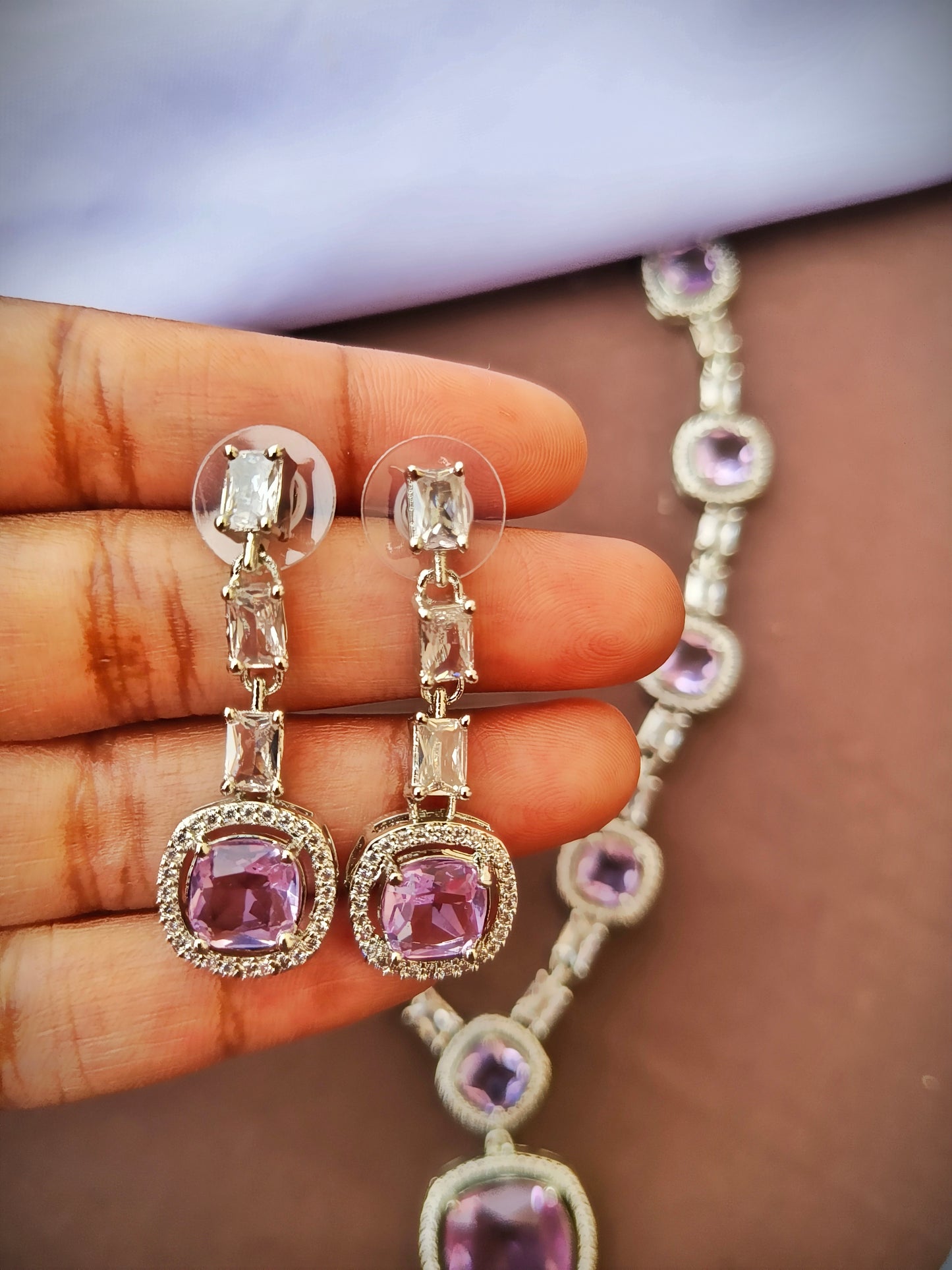 Lavender Queen Zirconia Necklace set