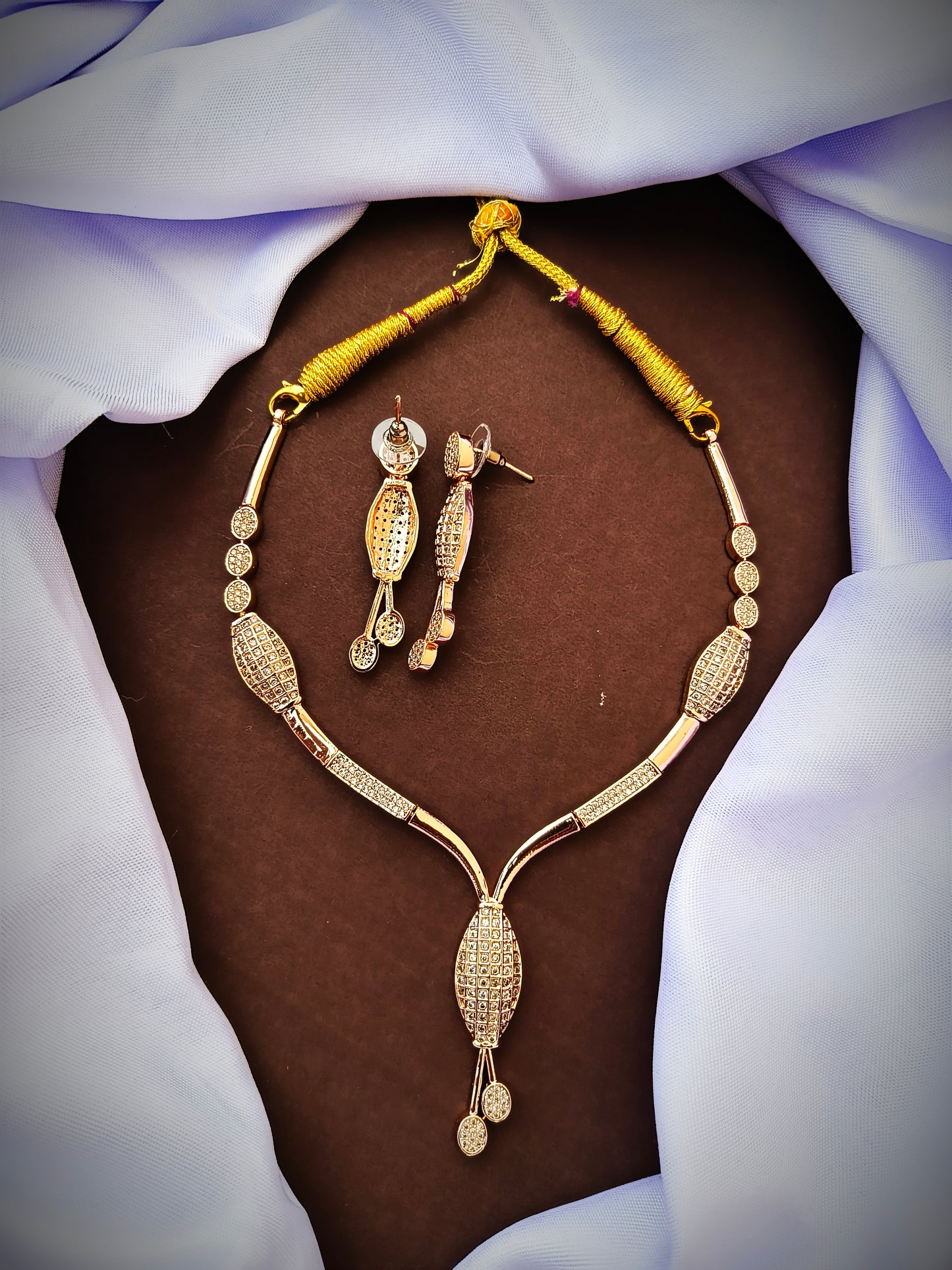 Rose gold princess Zirconia Necklace set