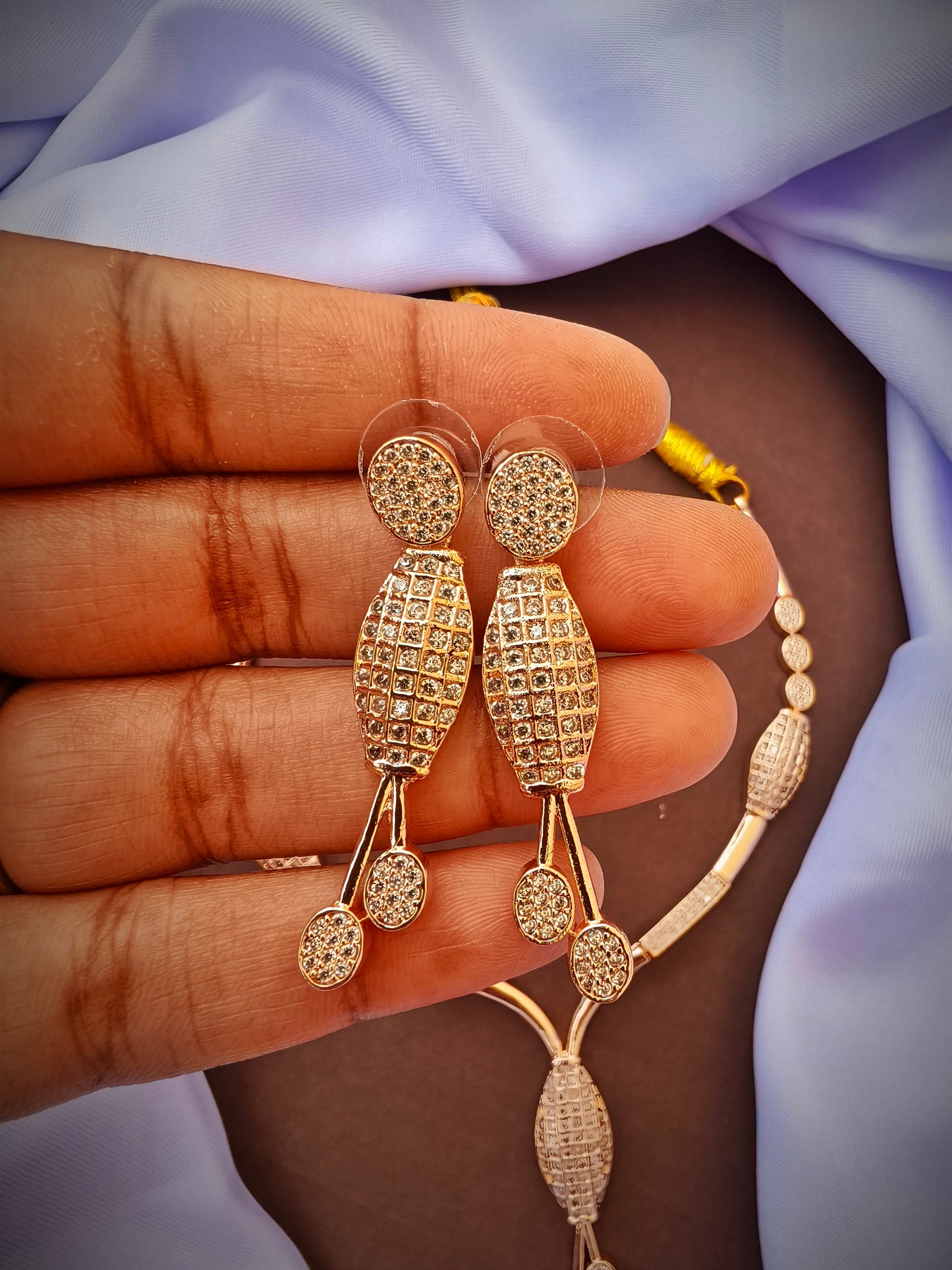 Rose gold princess Zirconia Necklace set