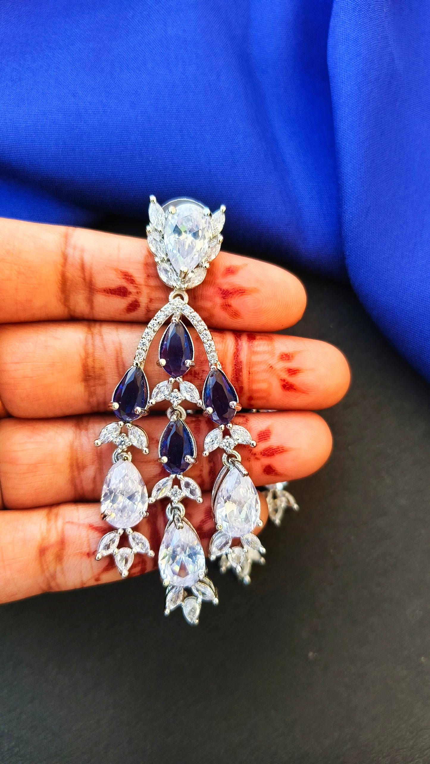Blue Niharika Zirconia Dangler