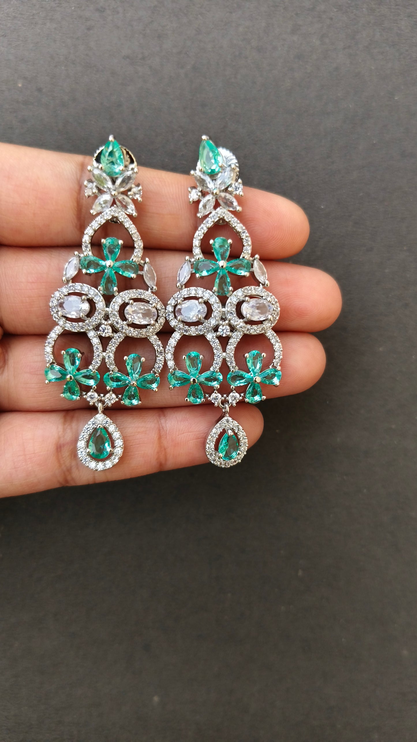 Rama Green Akruti Zirconia Earring