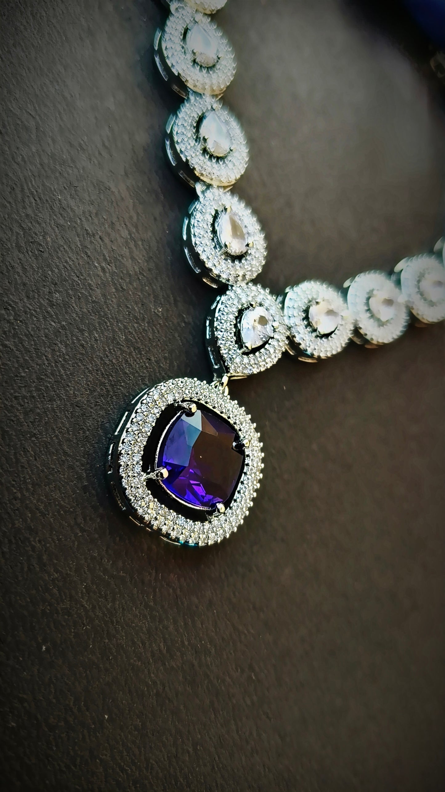 Blue Blossoms Zirconia Necklace Set