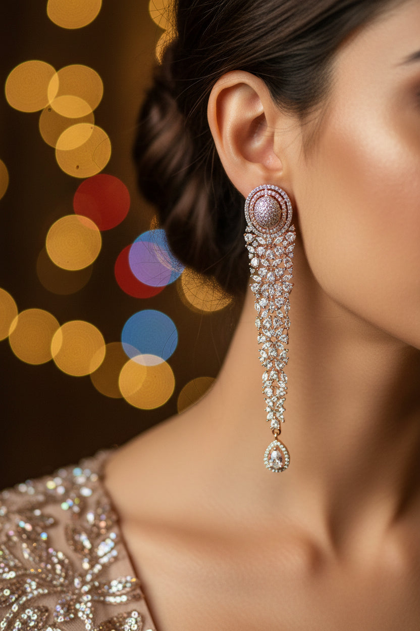 Rose Gold Leena Zirconia Earring