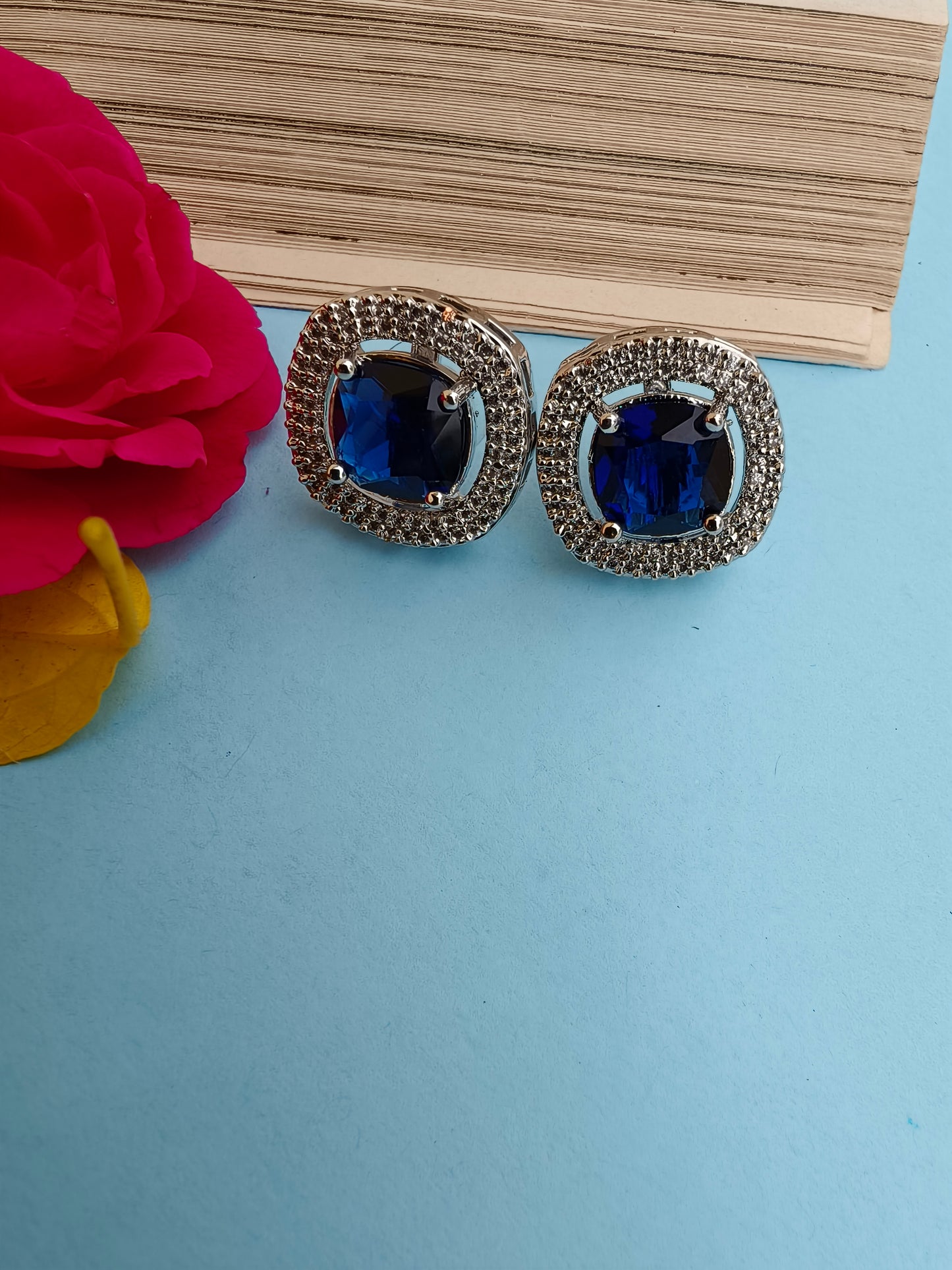 Blue mini Zirconia studs