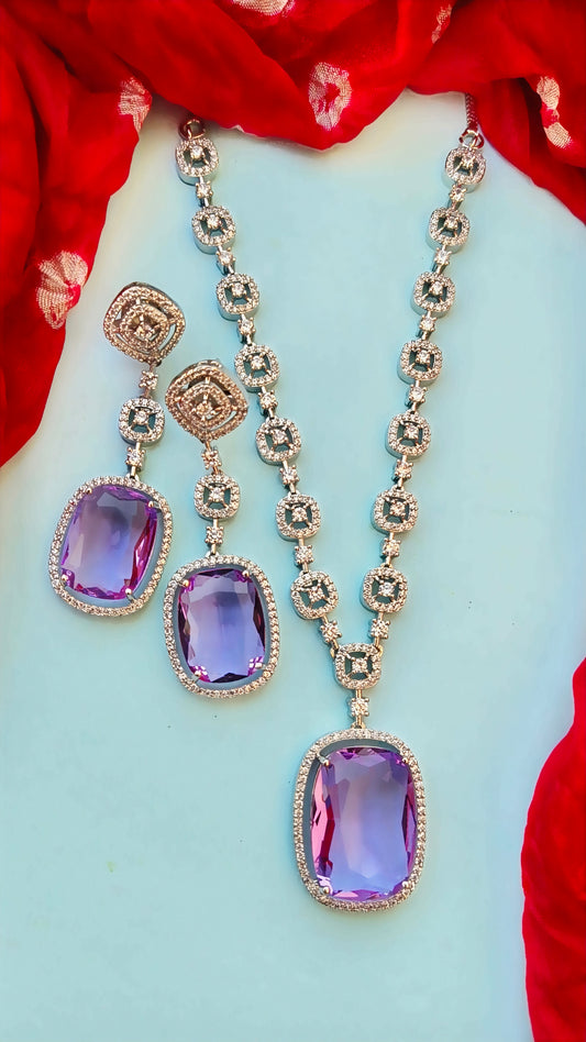 Lavender Zahira Zirconia Necklace Set