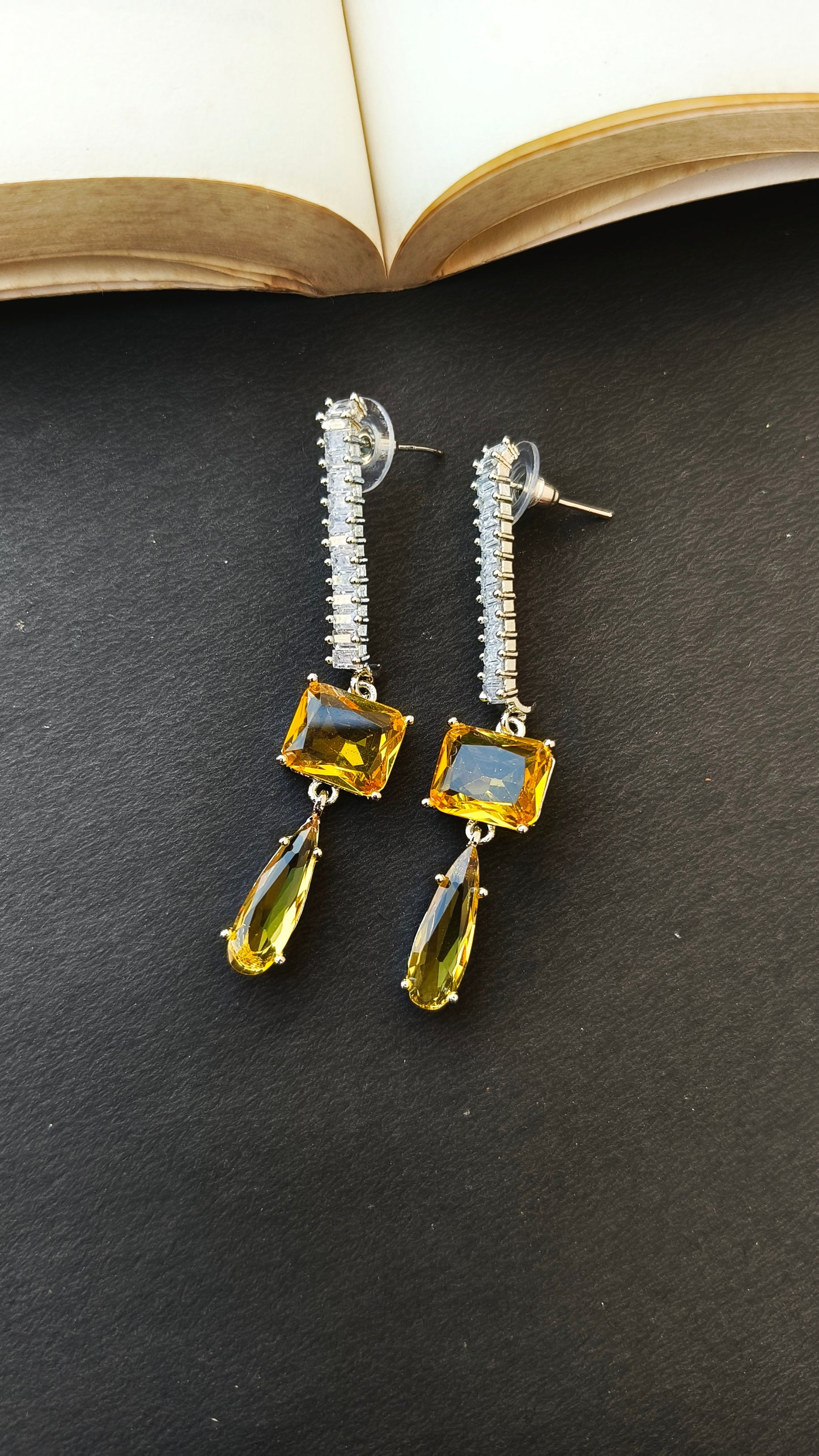 Yellow Roshni Zirconia Dangler