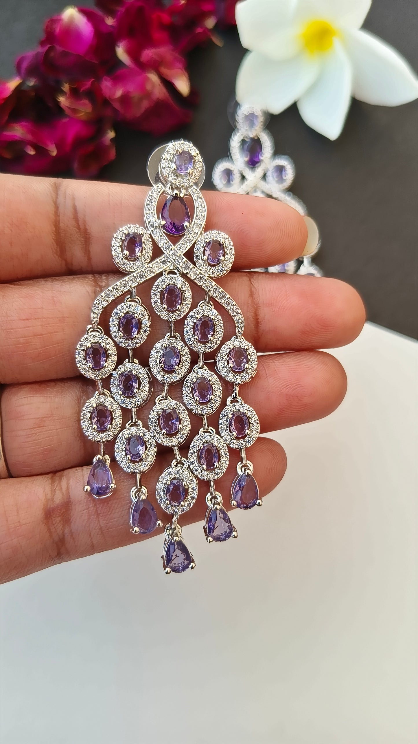 Purple Meera Zirconia dangler