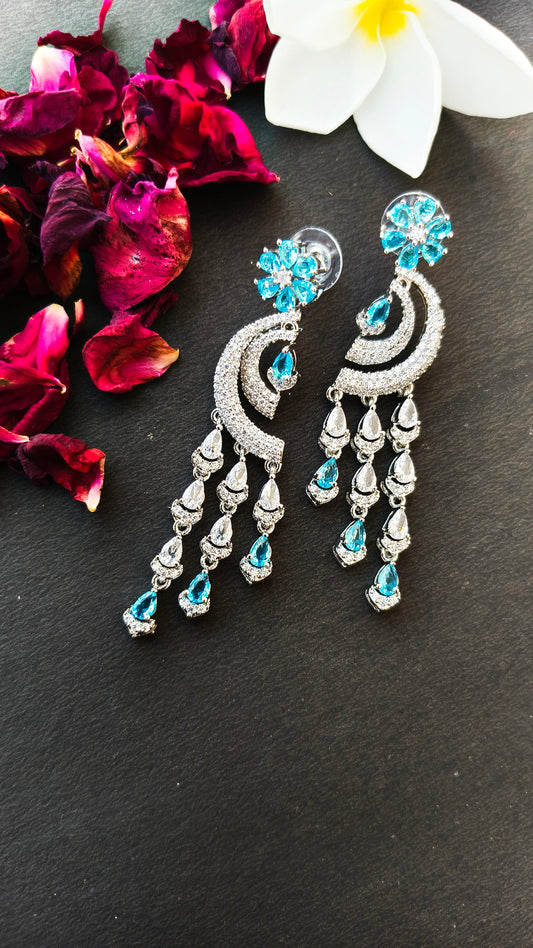 Aqua Blue Zara Zirconia Dangler