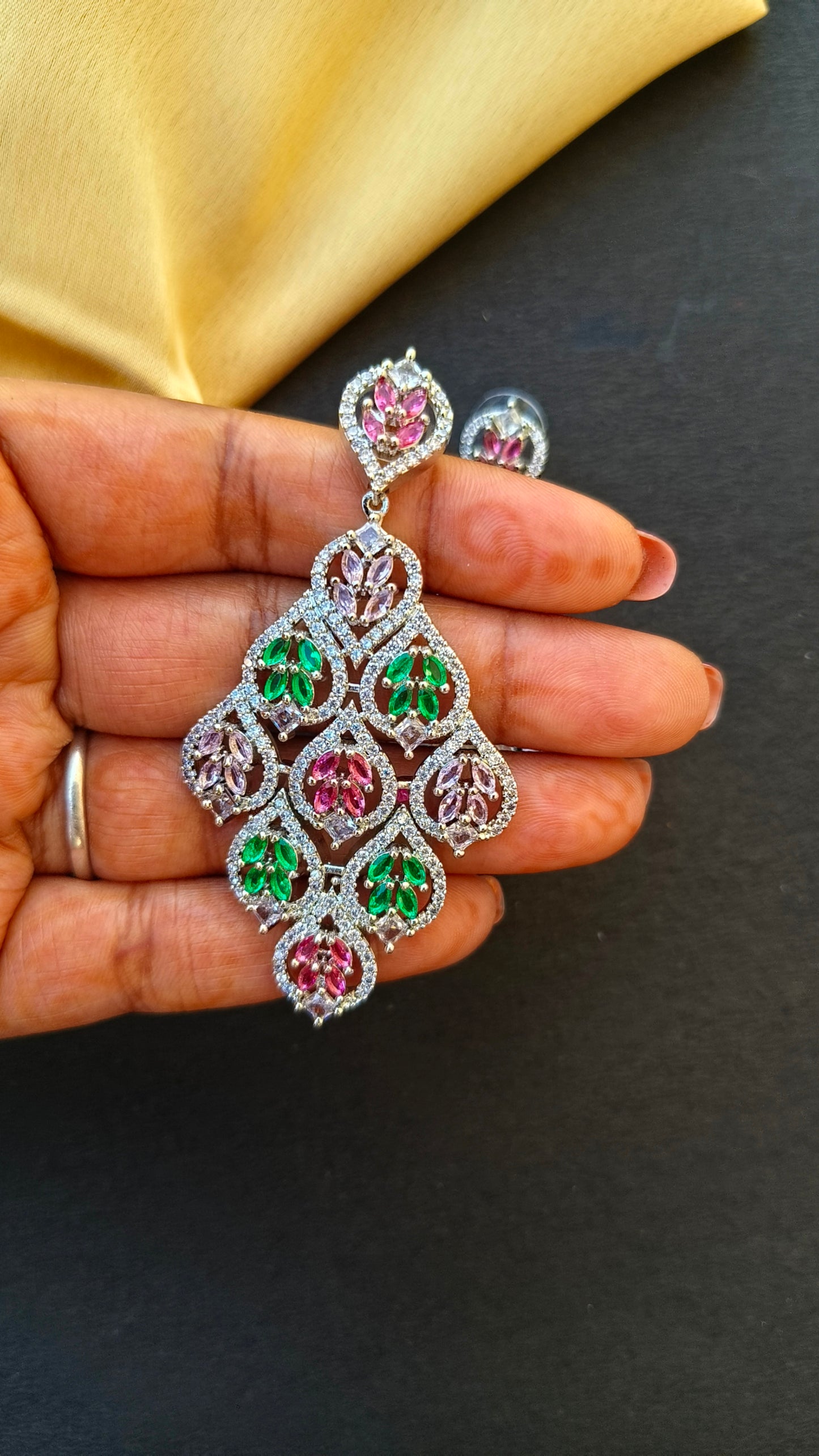 Multicolor Queen Zirconia Dangler