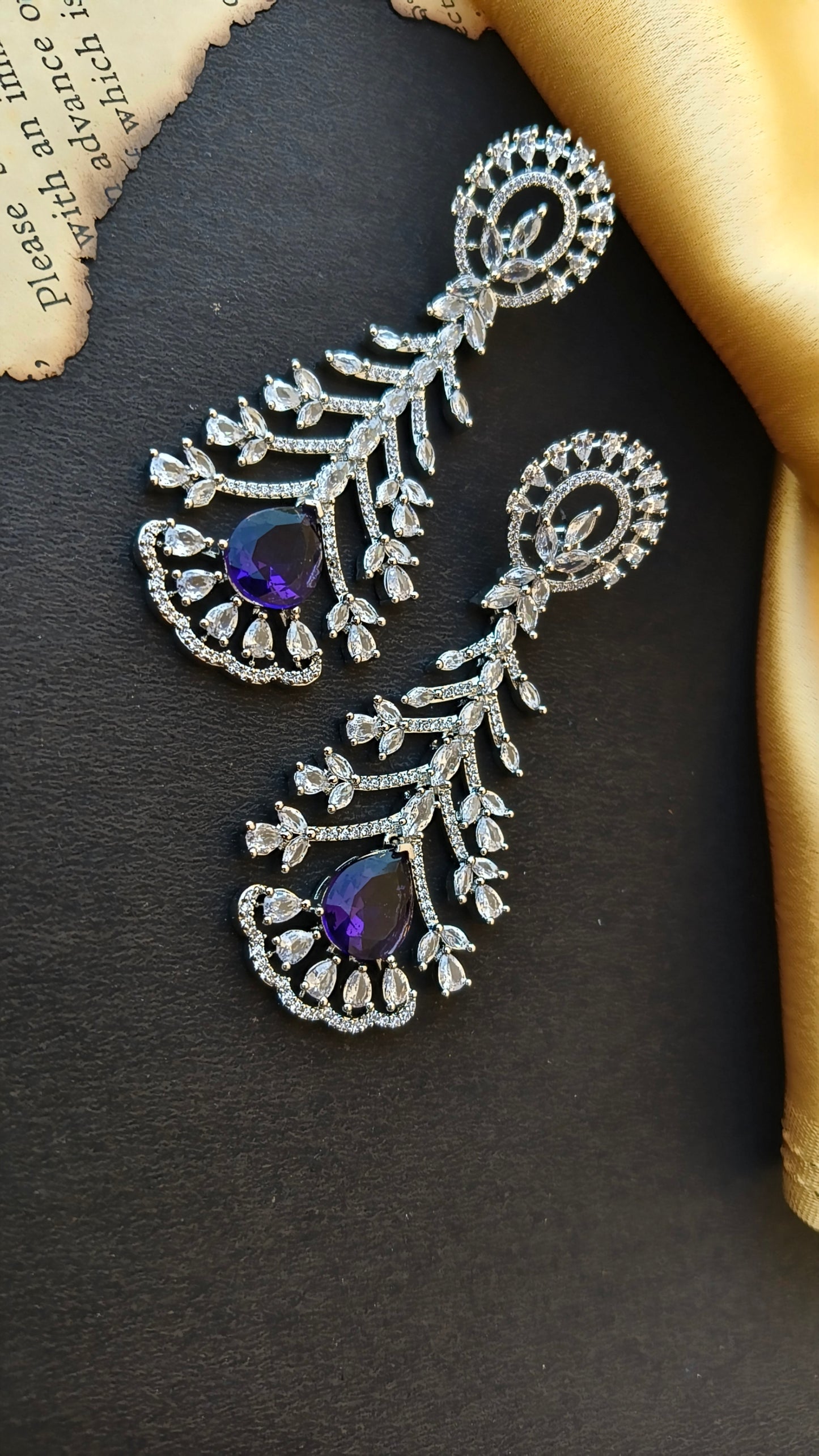 Purple Mohita zirconia Dangler