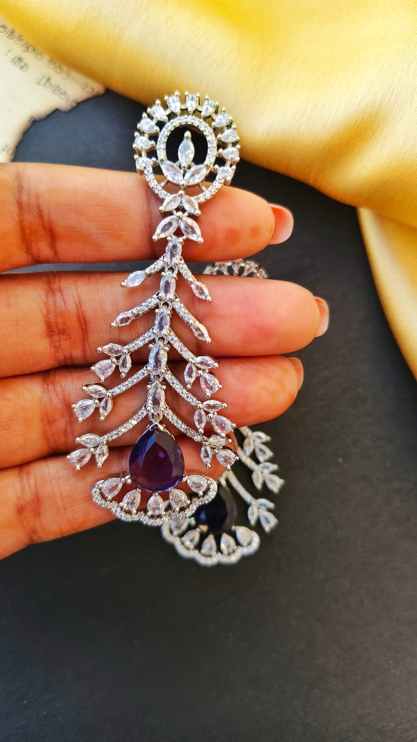 Purple Mohita zirconia Dangler