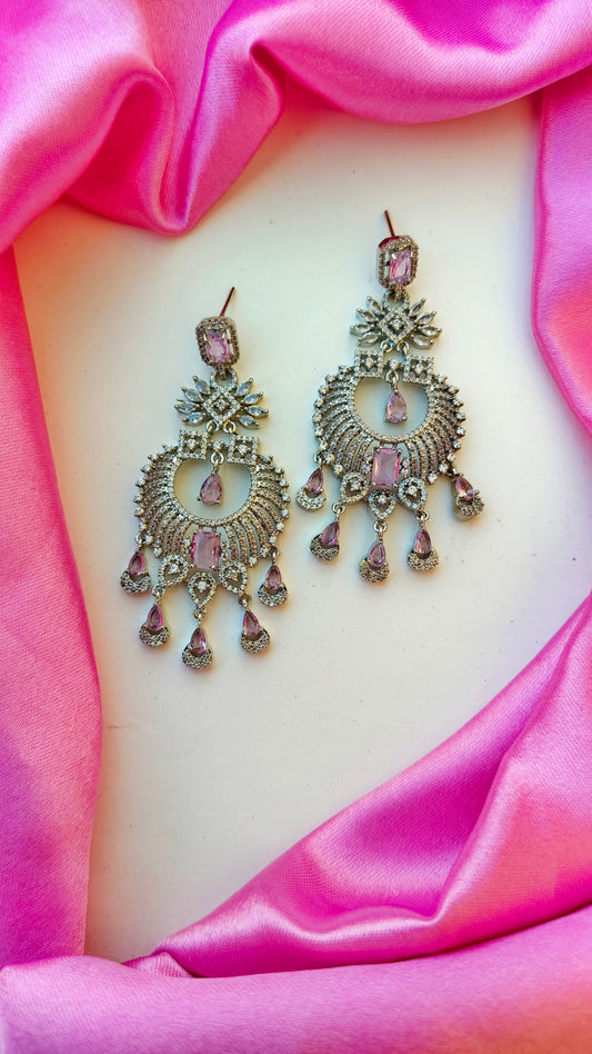 Blush Pink Madhuri Zirconia chandbali