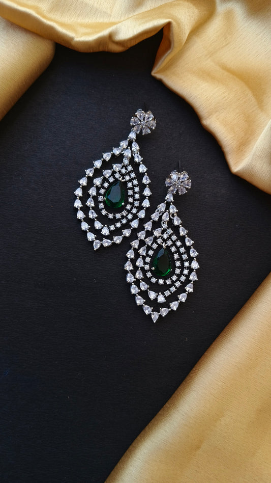 Emerald Green Neerja Zirconia Dangler