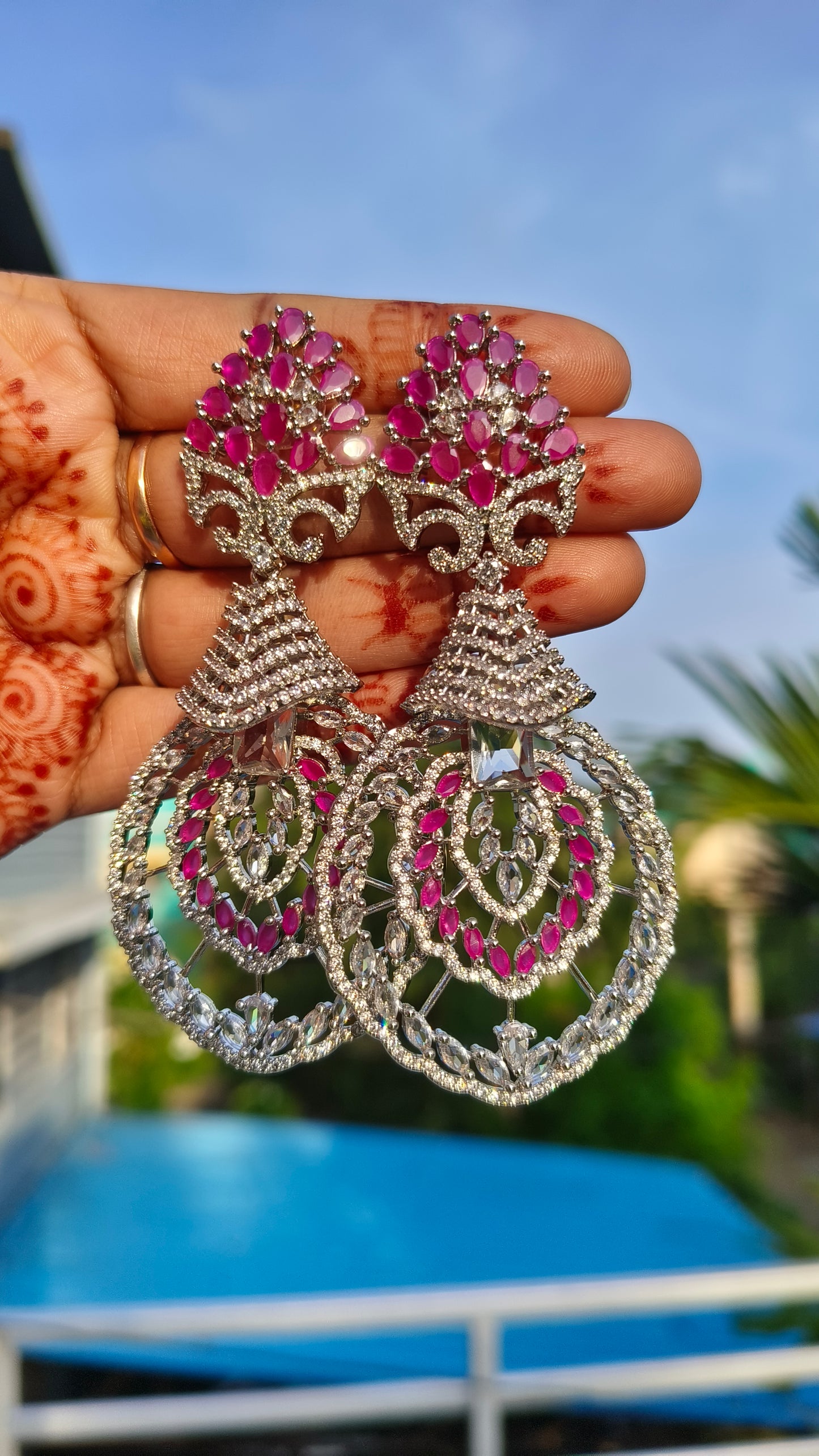 Pink Nehal Zirconia Chandballi