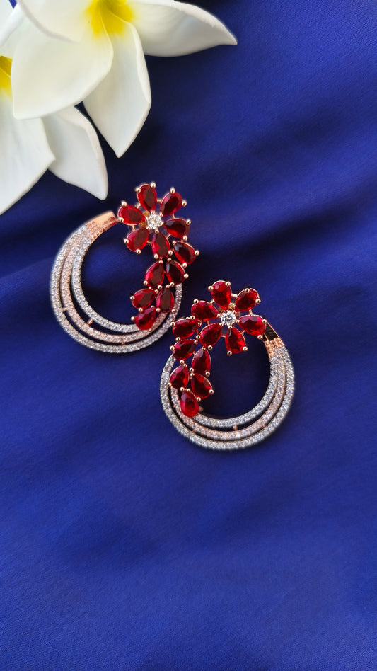 Rose Gold Koyal Zirconia Earrings