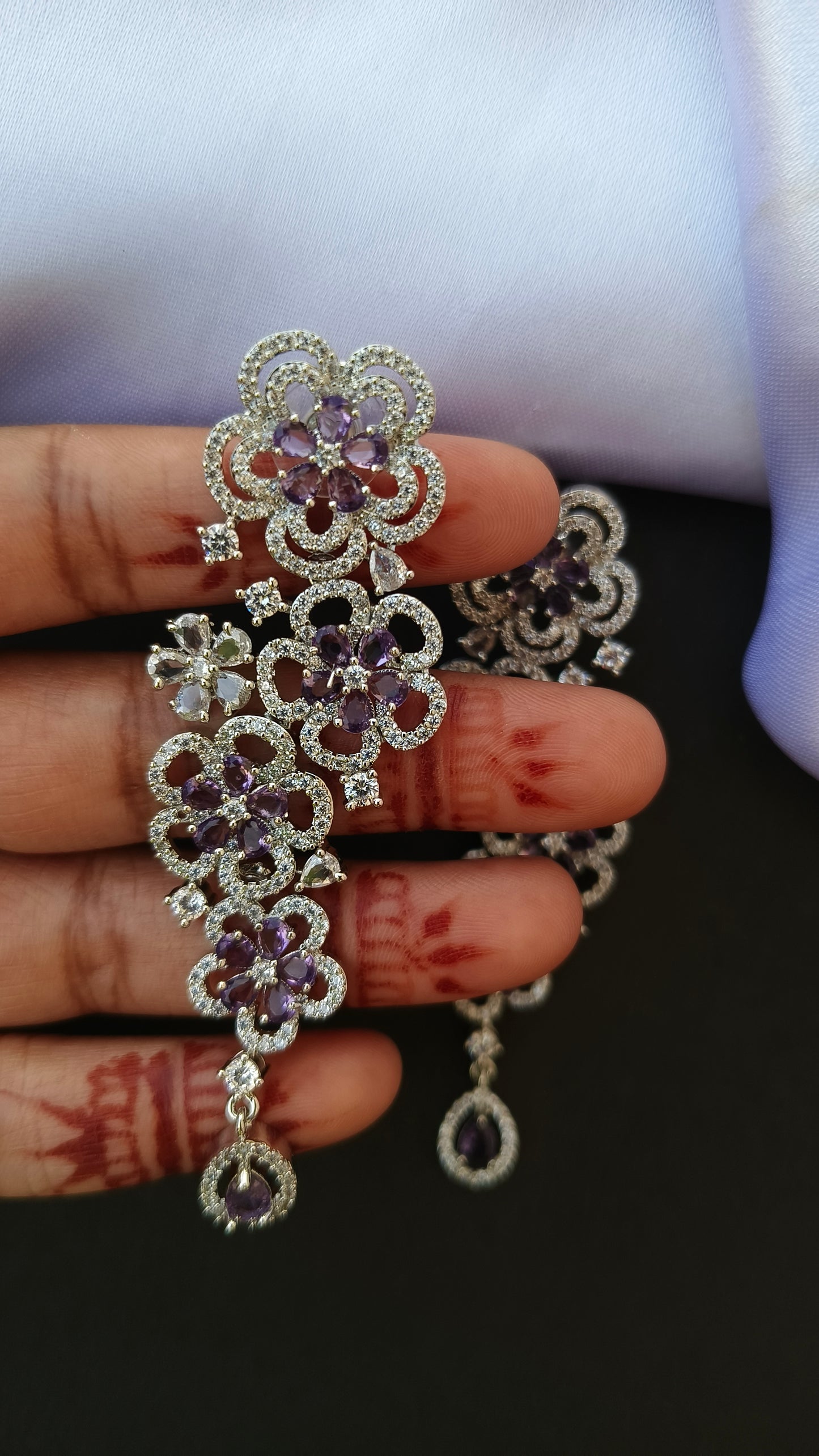 Purple Ruhani Zirconia Dangler