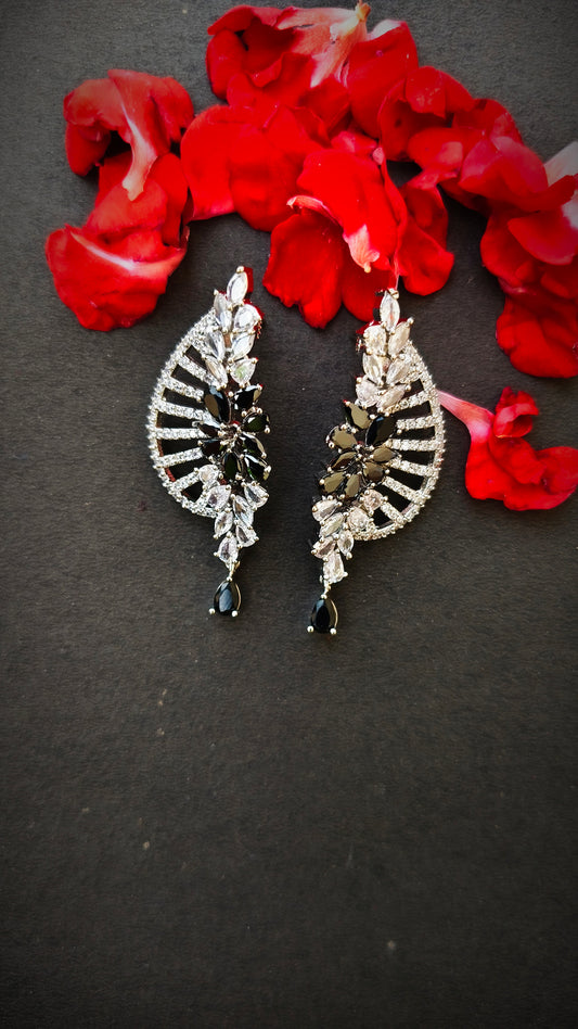 Black mayuri Zirconia Earring