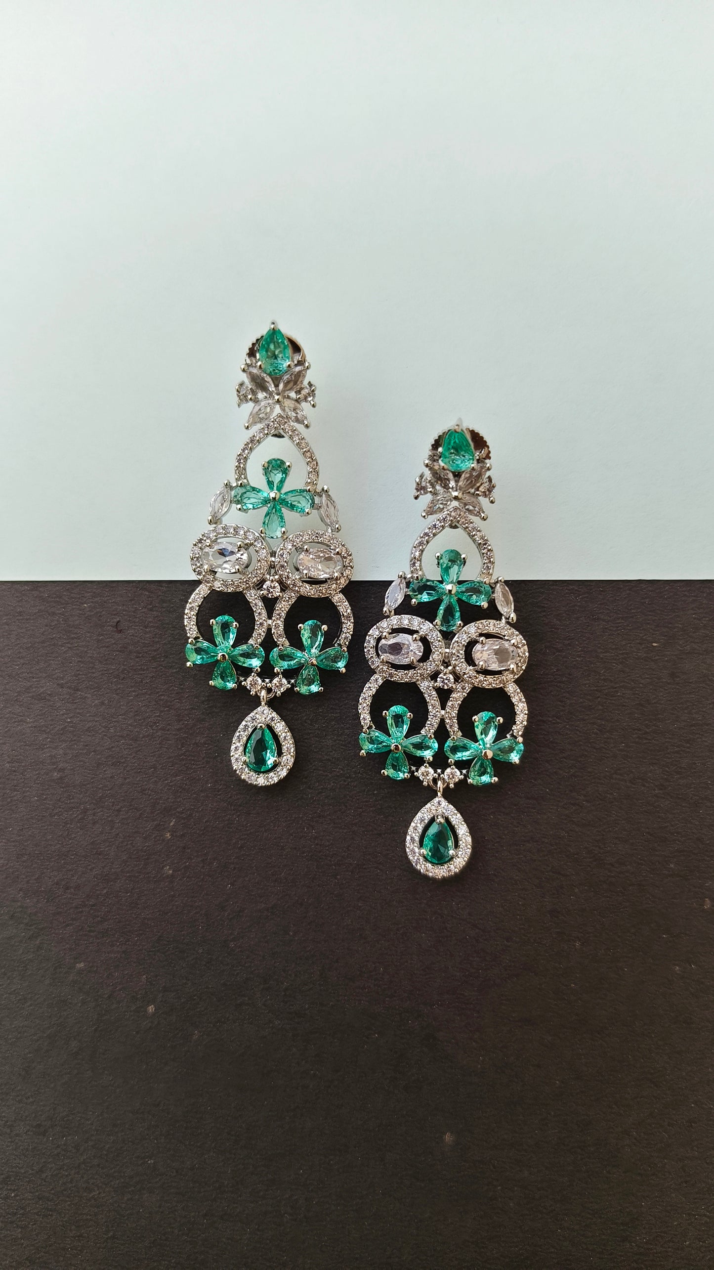 Rama Green Akruti Zirconia Earring