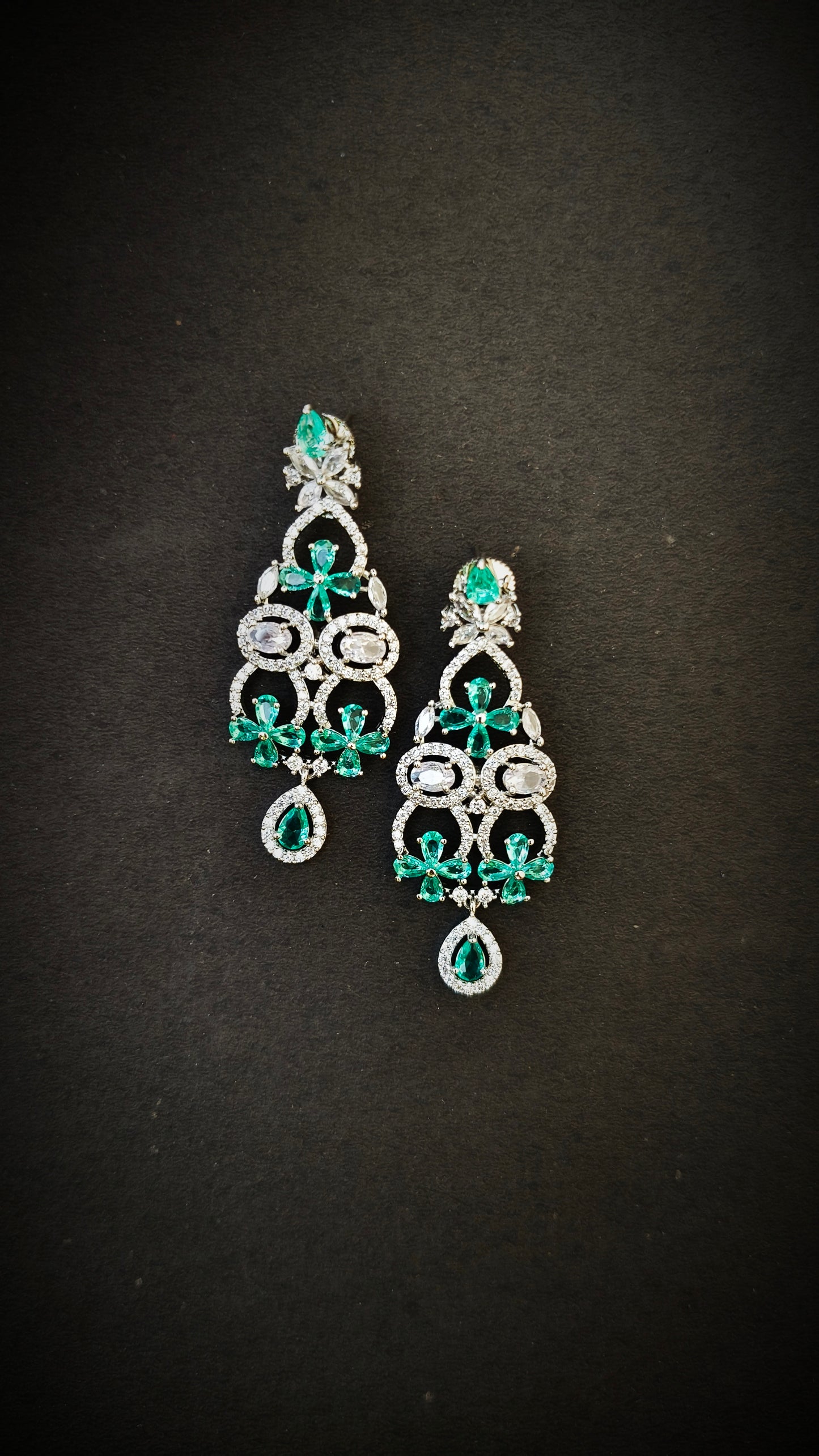 Rama Green Akruti Zirconia Earring