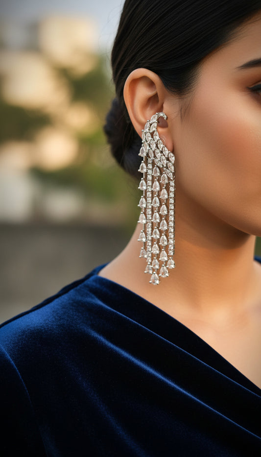 Silver Mayuri Zirconia Dangler